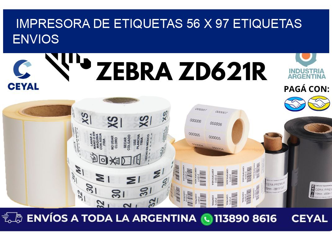 impresora de etiquetas 56 x 97 etiquetas envios