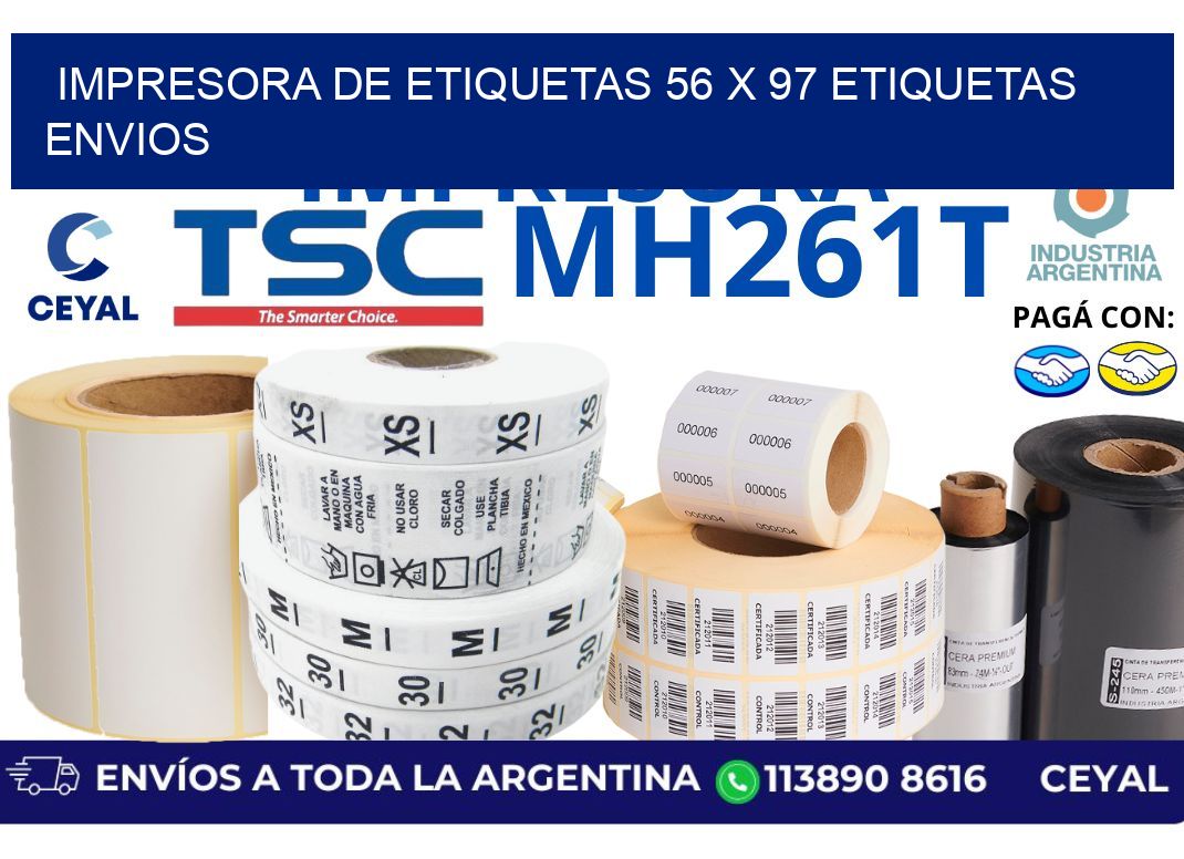 impresora de etiquetas 56 x 97 etiquetas envios