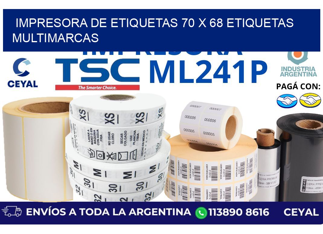 impresora de etiquetas 70 x 68 etiquetas multimarcas