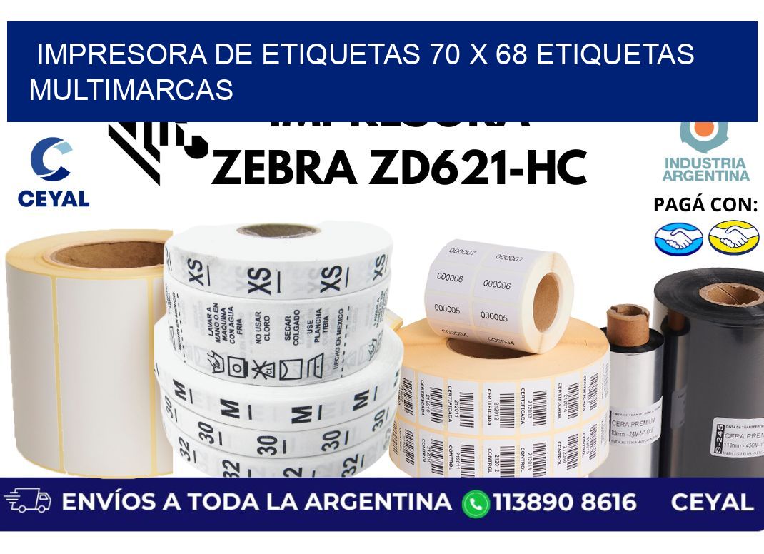 impresora de etiquetas 70 x 68 etiquetas multimarcas