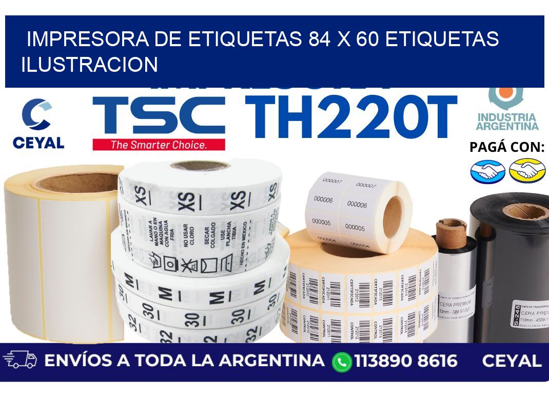 impresora de etiquetas 84 x 60 etiquetas ilustracion