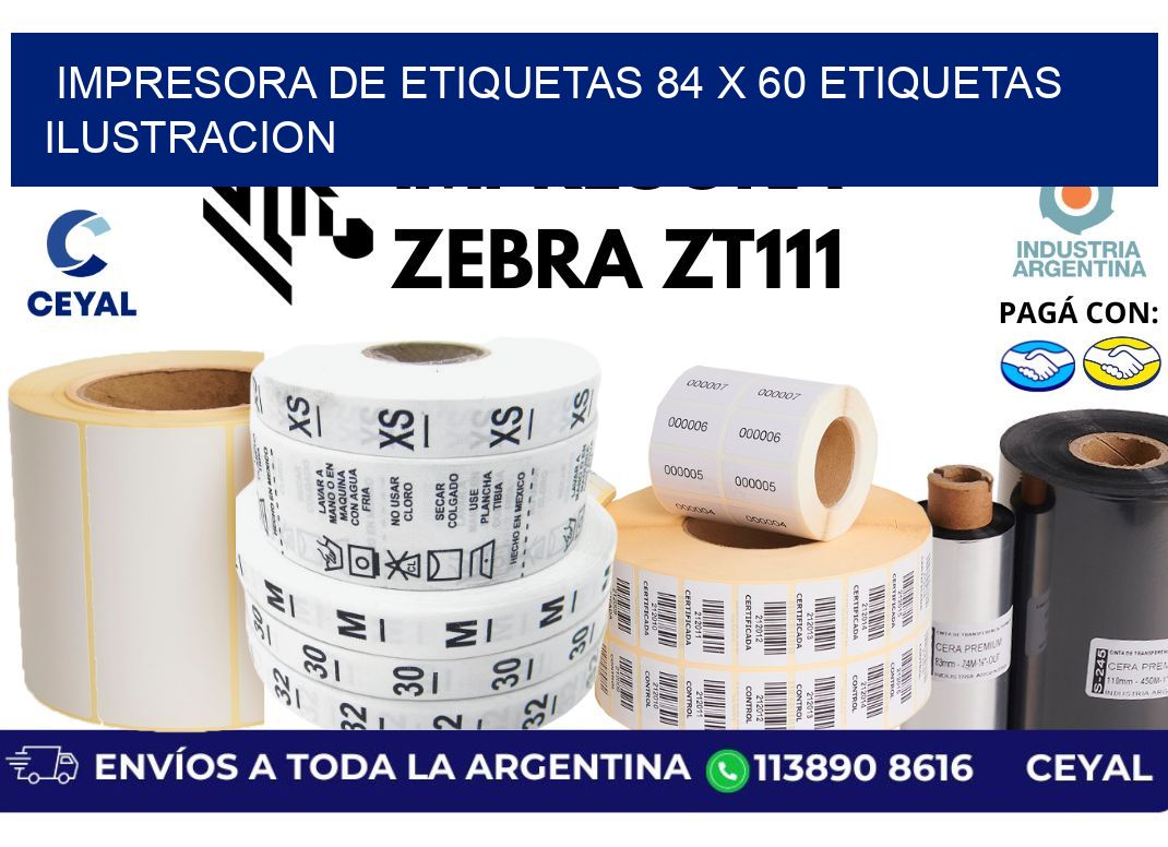 impresora de etiquetas 84 x 60 etiquetas ilustracion