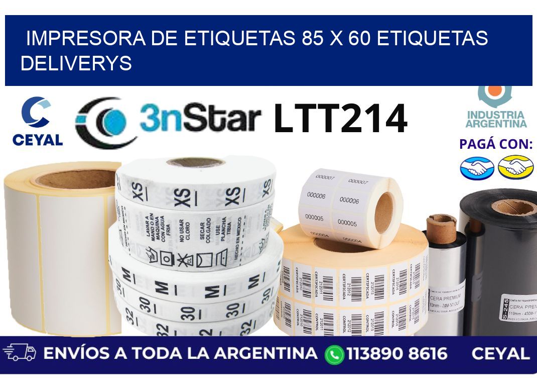 impresora de etiquetas 85 x 60 etiquetas deliverys