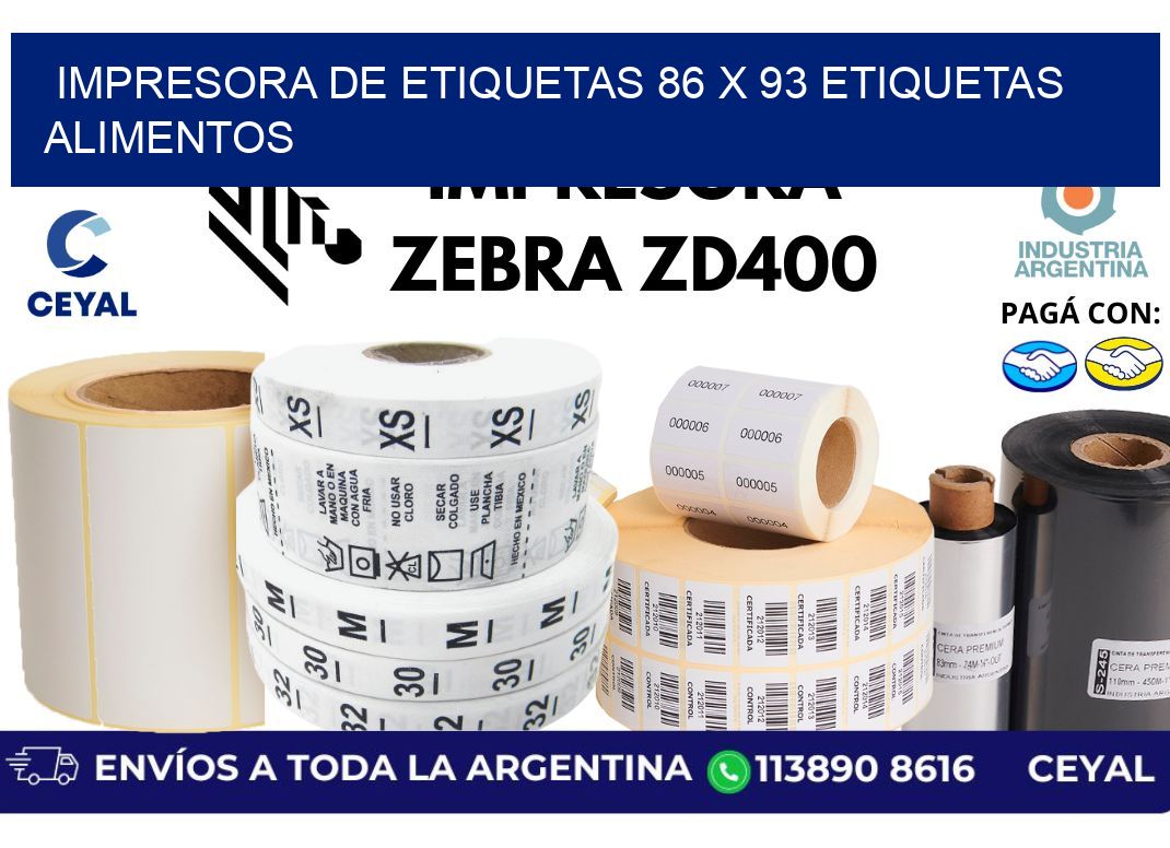 impresora de etiquetas 86 x 93 etiquetas alimentos