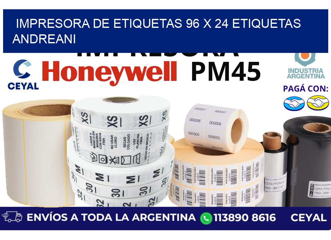 impresora de etiquetas 96 x 24 etiquetas andreani
