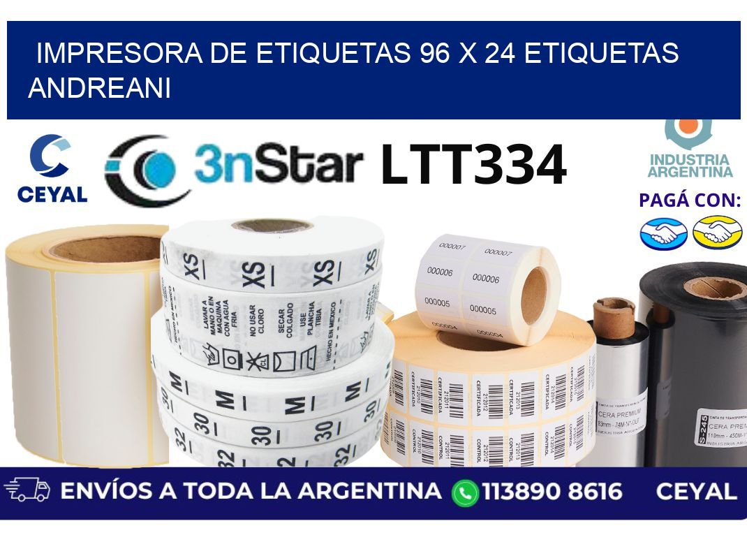 impresora de etiquetas 96 x 24 etiquetas andreani