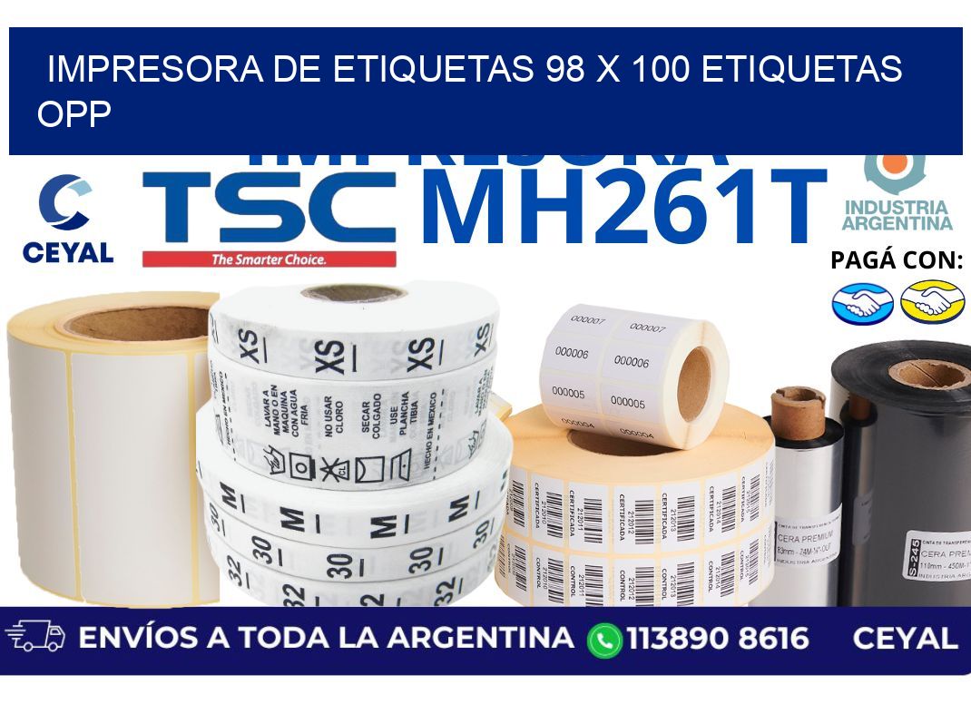 impresora de etiquetas 98 x 100 etiquetas opp