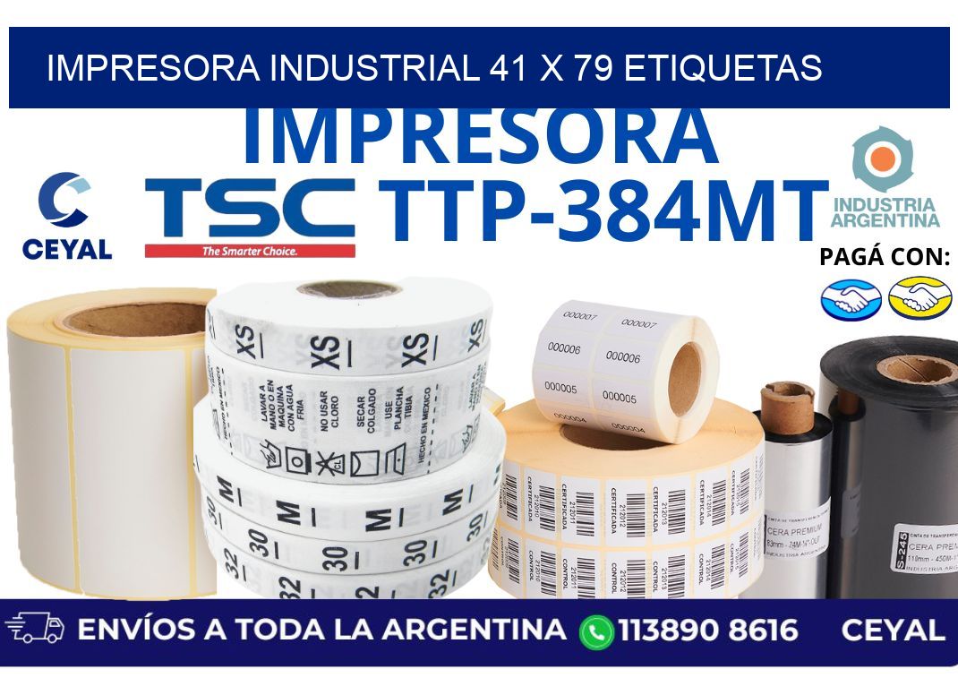 impresora industrial 41 x 79 etiquetas