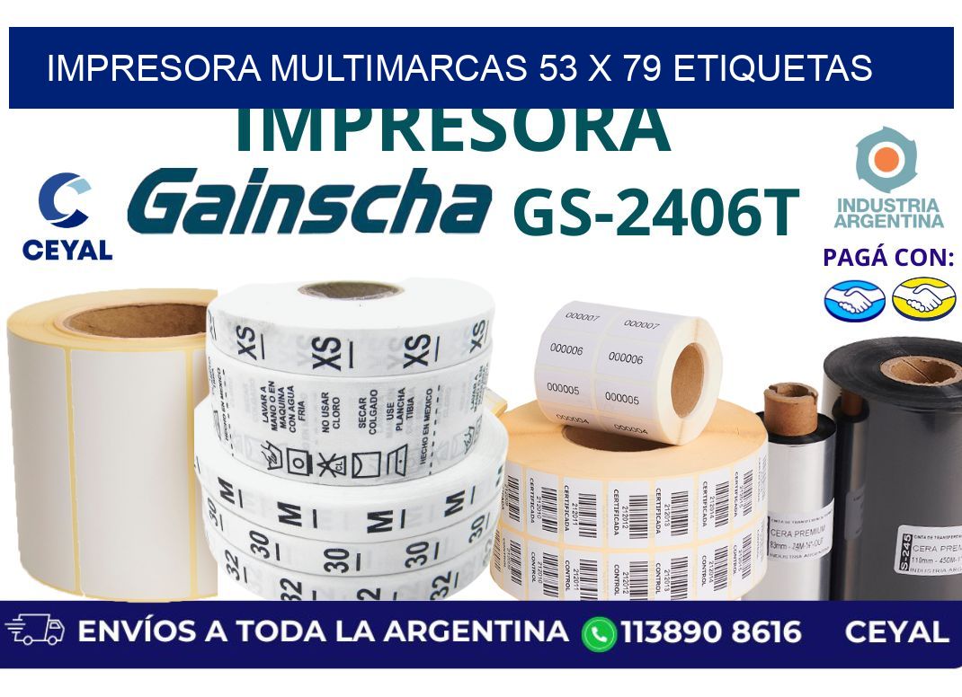 impresora multimarcas 53 x 79 etiquetas