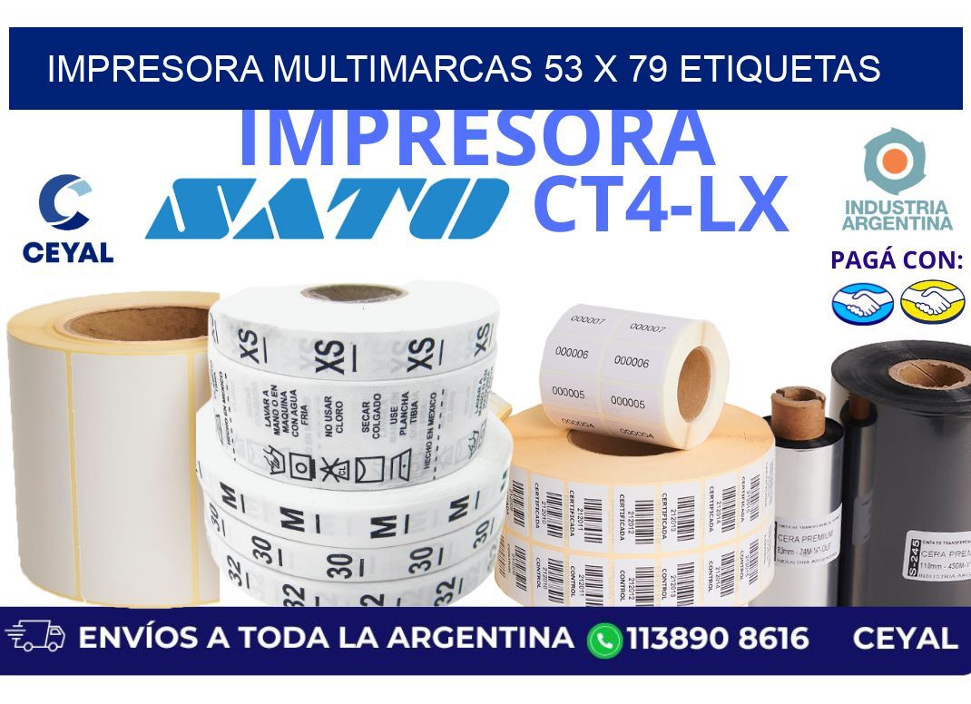 impresora multimarcas 53 x 79 etiquetas