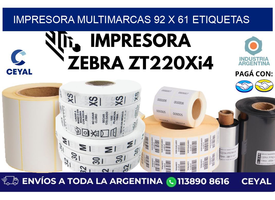 impresora multimarcas 92 x 61 etiquetas