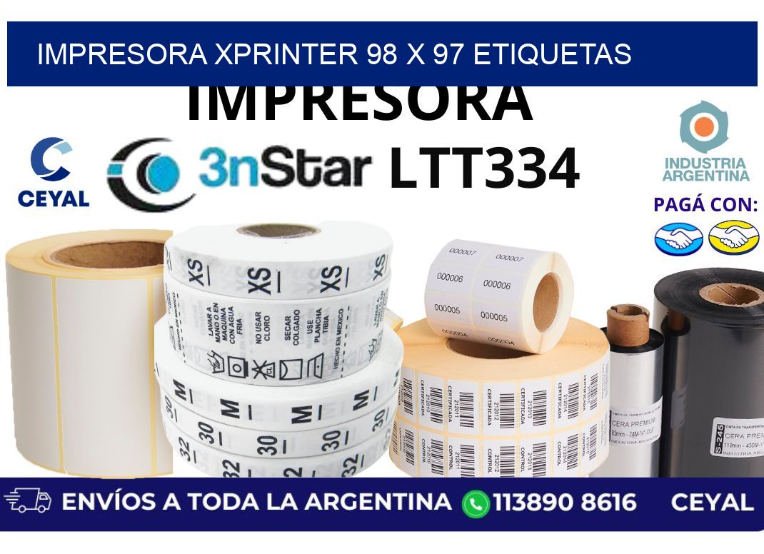 impresora xprinter 98 x 97 etiquetas