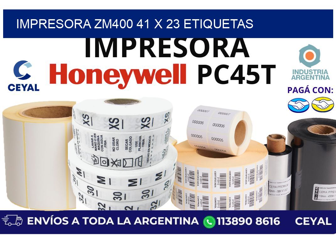 impresora zm400 41 x 23 etiquetas