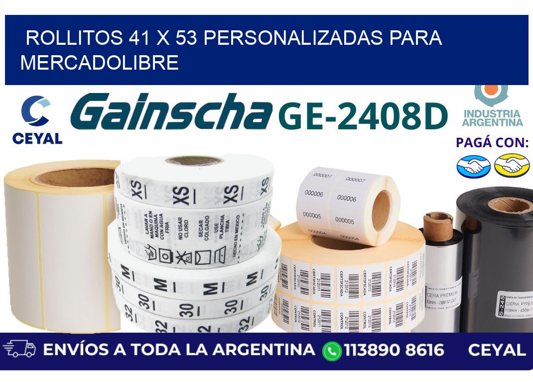 rollitos 41 x 53 personalizadas para mercadolibre