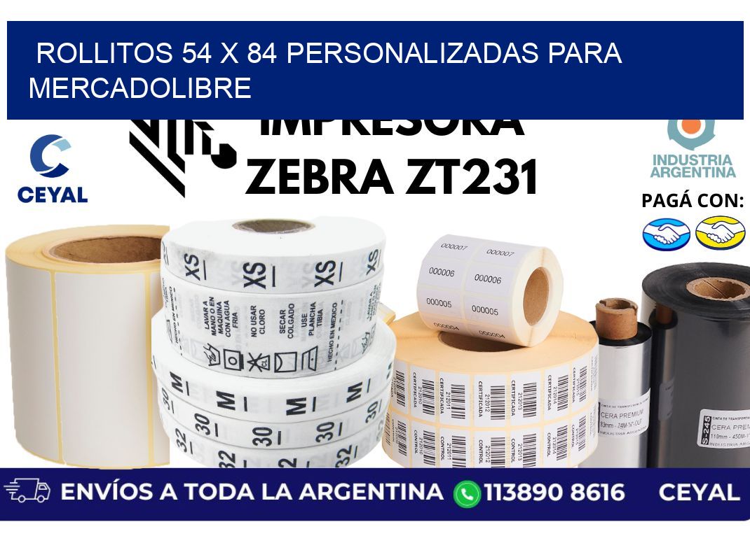 rollitos 54 x 84 personalizadas para mercadolibre