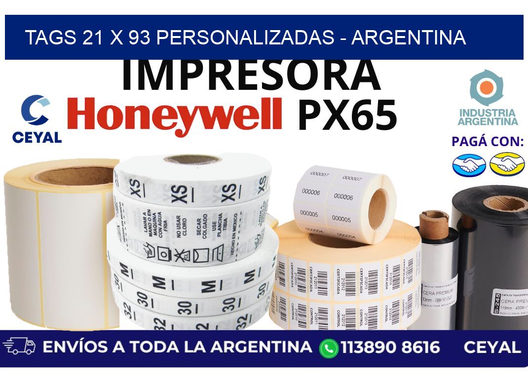tags 21 x 93 personalizadas - Argentina