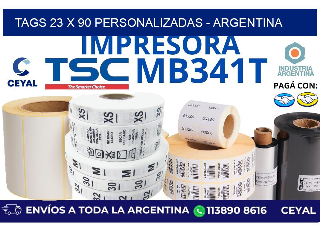 tags 23 x 90 personalizadas - Argentina