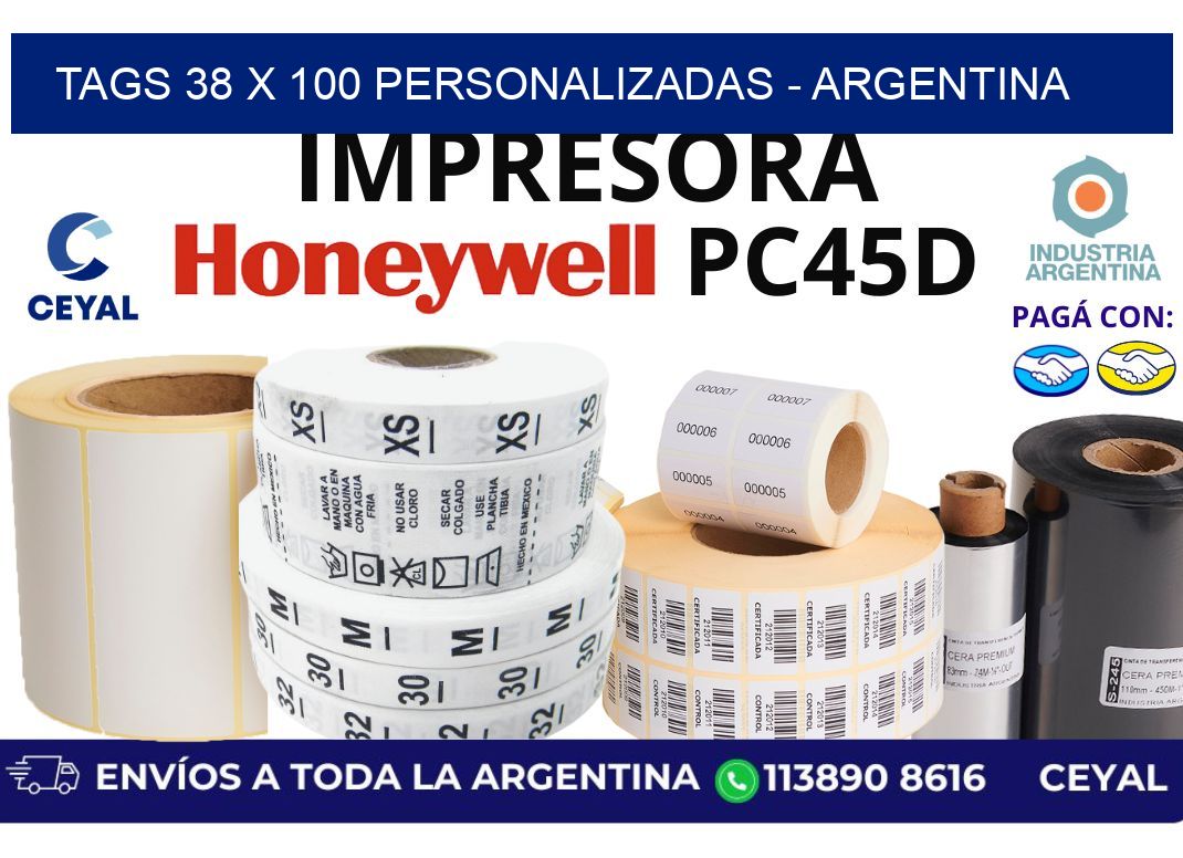 tags 38 x 100 personalizadas – Argentina