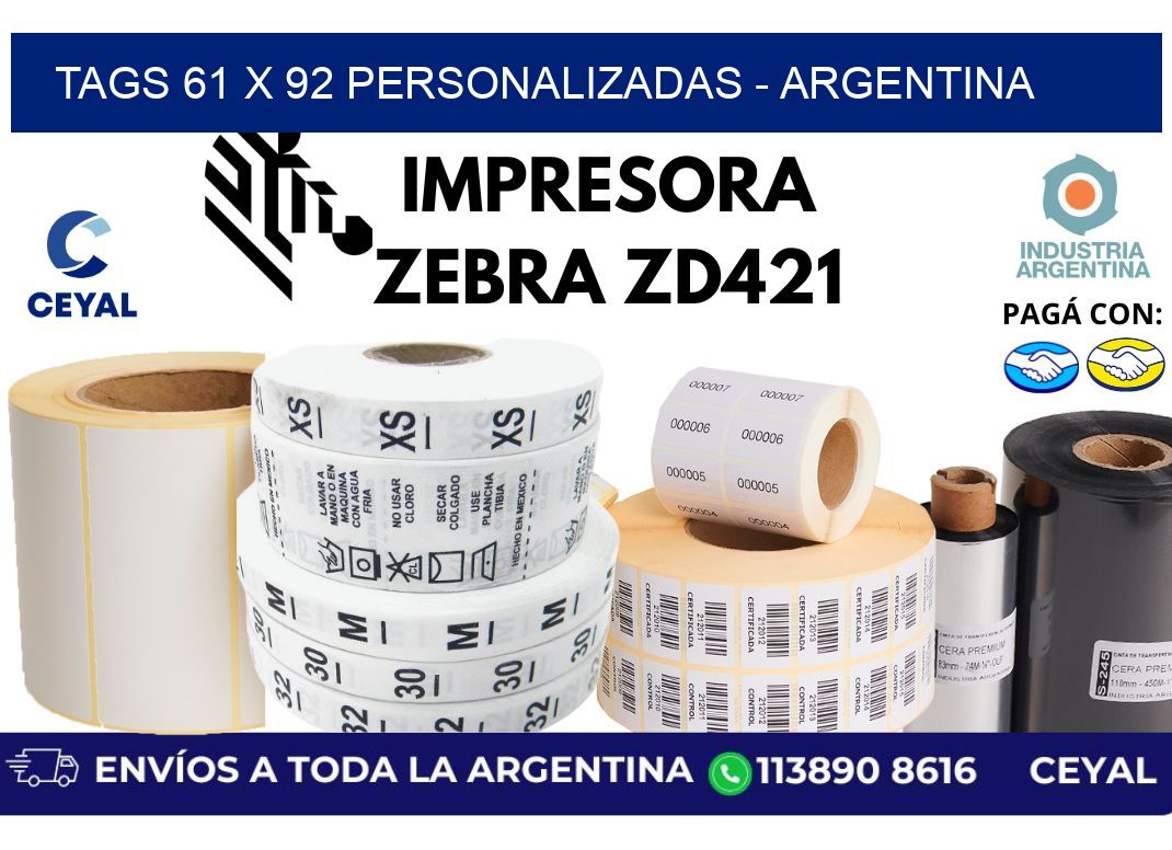 tags 61 x 92 personalizadas – Argentina