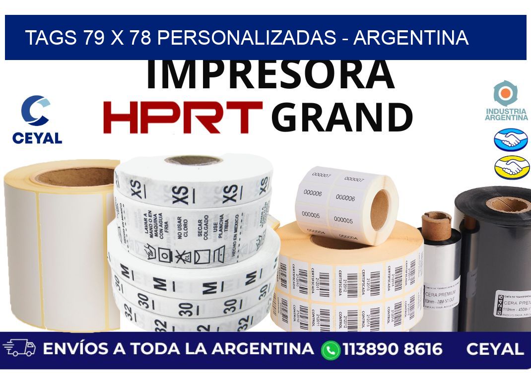 tags 79 x 78 personalizadas - Argentina