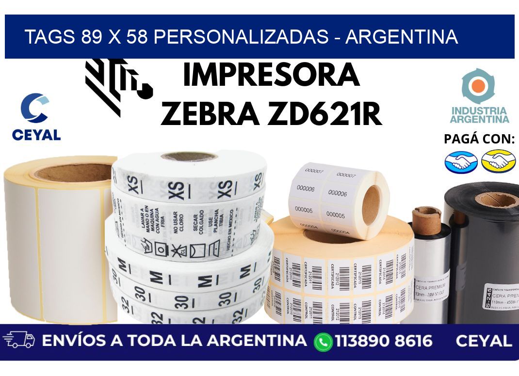 tags 89 x 58 personalizadas - Argentina