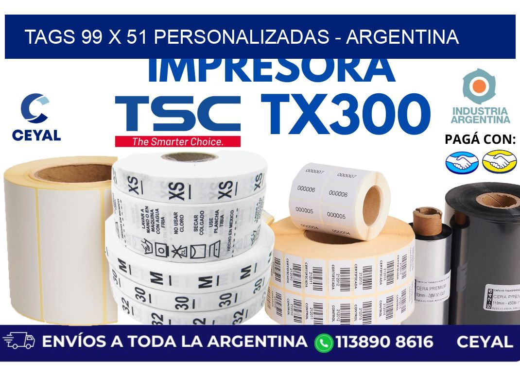 tags 99 x 51 personalizadas – Argentina