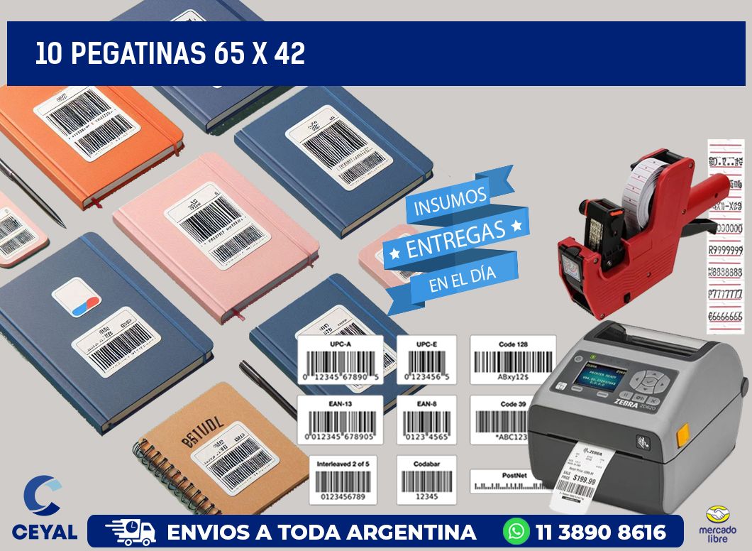 10 PEGATINAS 65 x 42