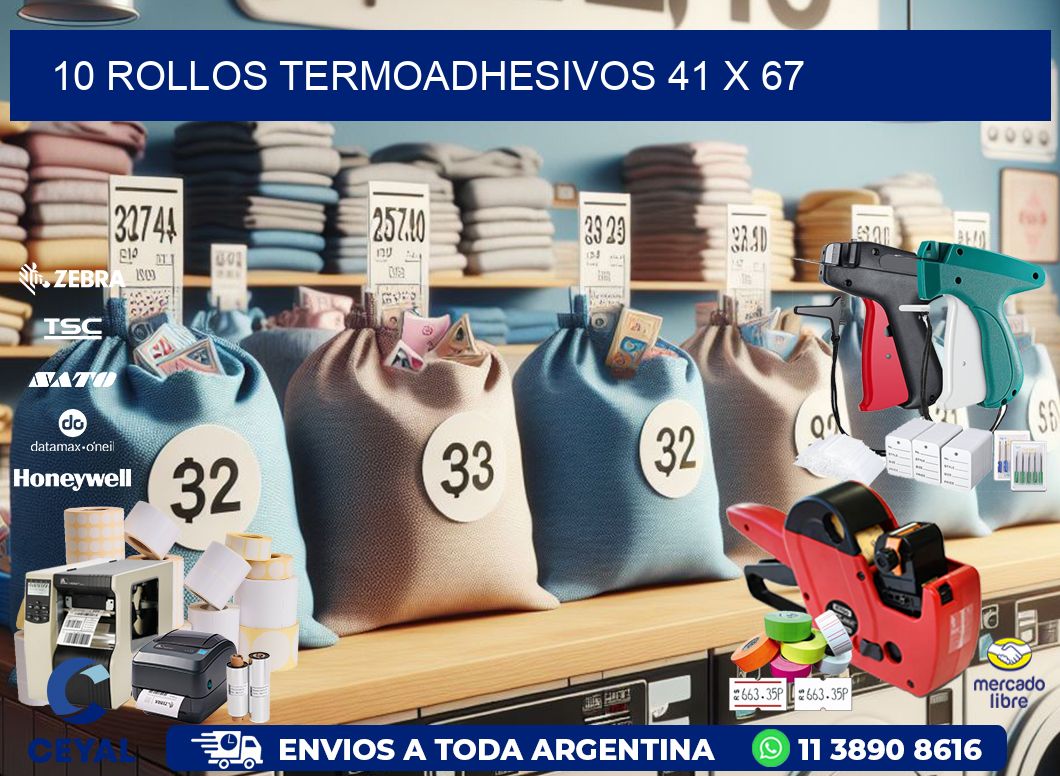 10 ROLLOS TERMOADHESIVOS 41 x 67