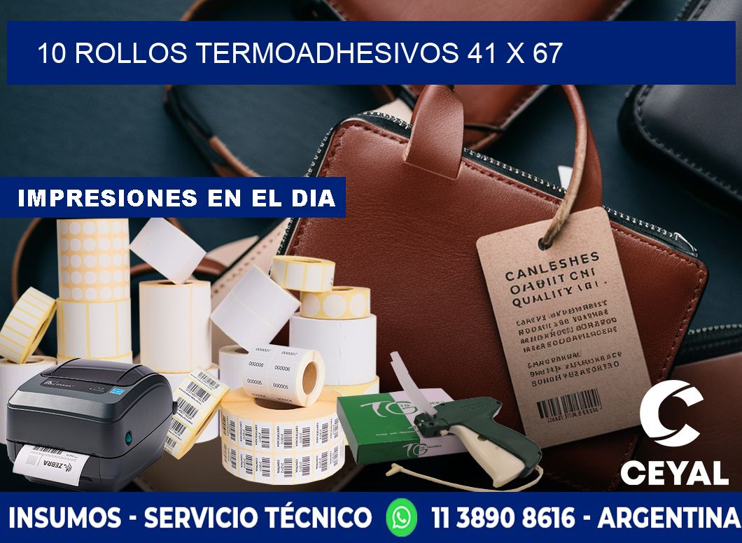 10 ROLLOS TERMOADHESIVOS 41 x 67