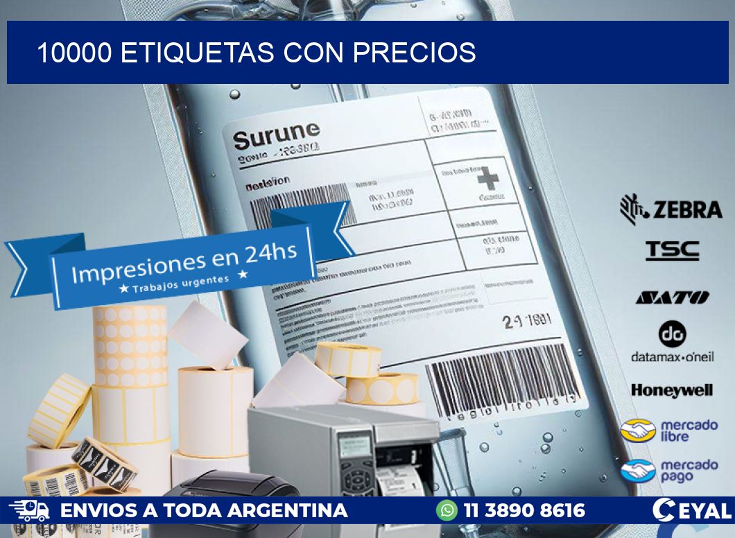 10000 etiquetas con precios