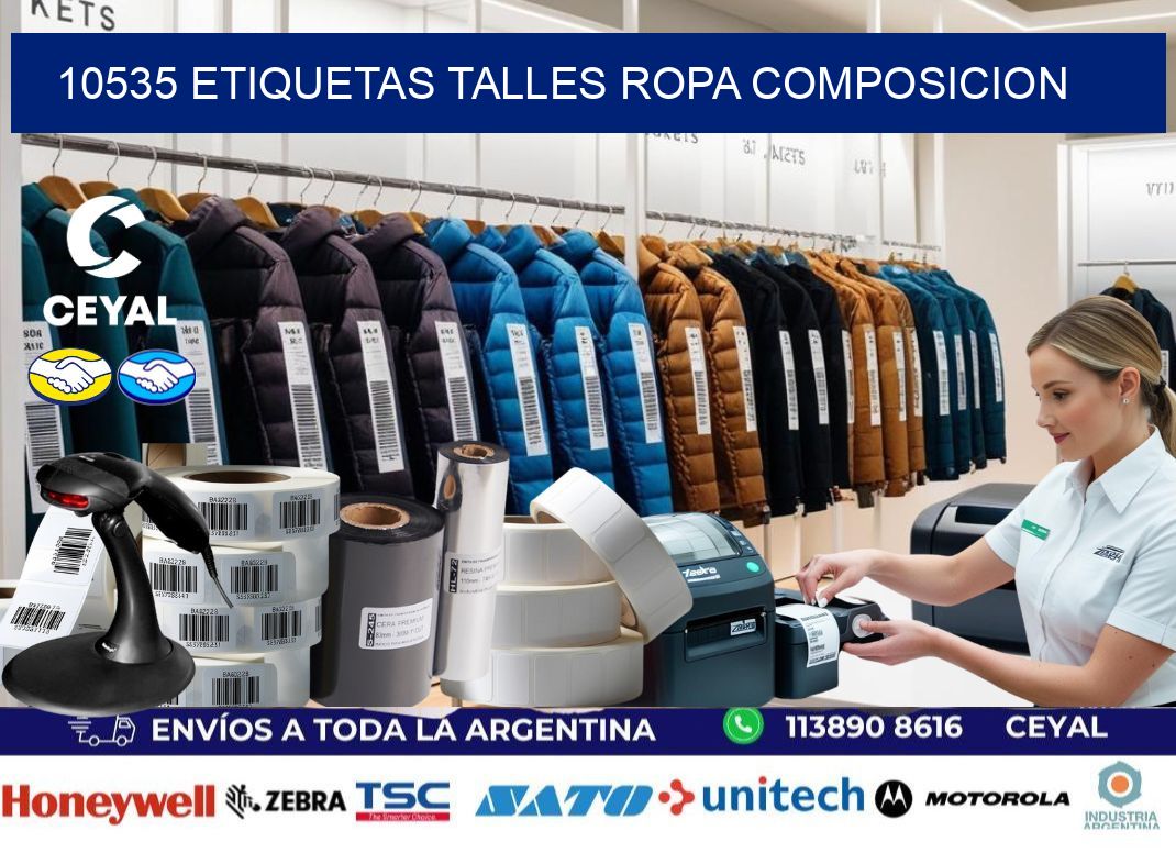 10535 ETIQUETAS TALLES ROPA COMPOSICION