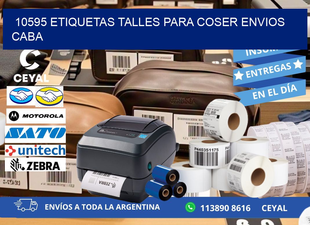 10595 ETIQUETAS TALLES PARA COSER ENVIOS CABA