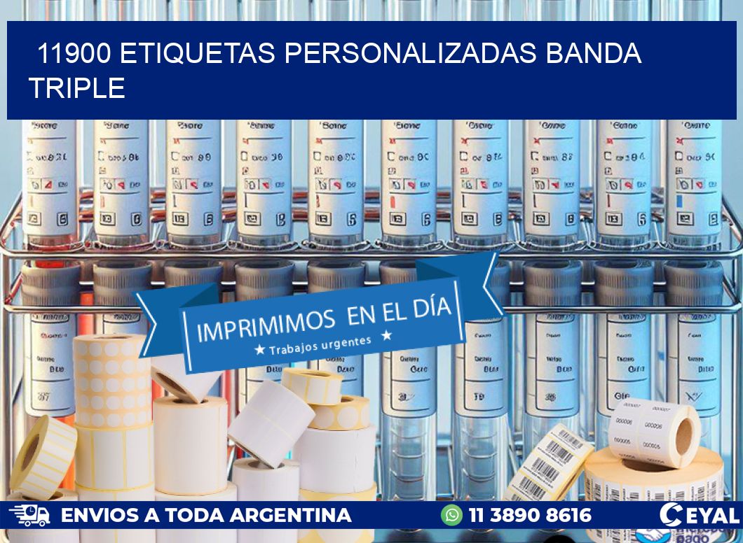 11900 Etiquetas personalizadas banda triple