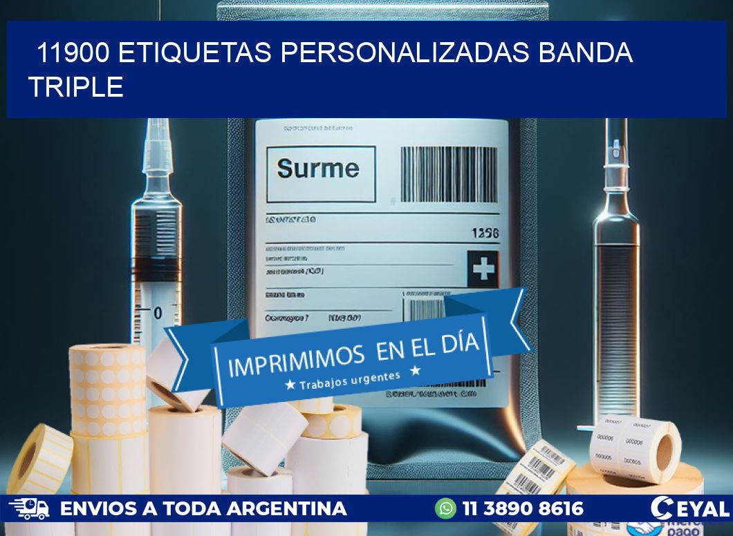 11900 Etiquetas personalizadas banda triple
