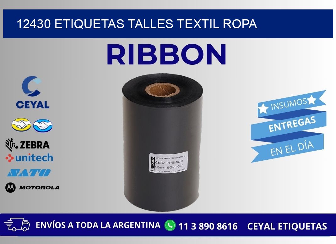 12430 ETIQUETAS TALLES TEXTIL ROPA