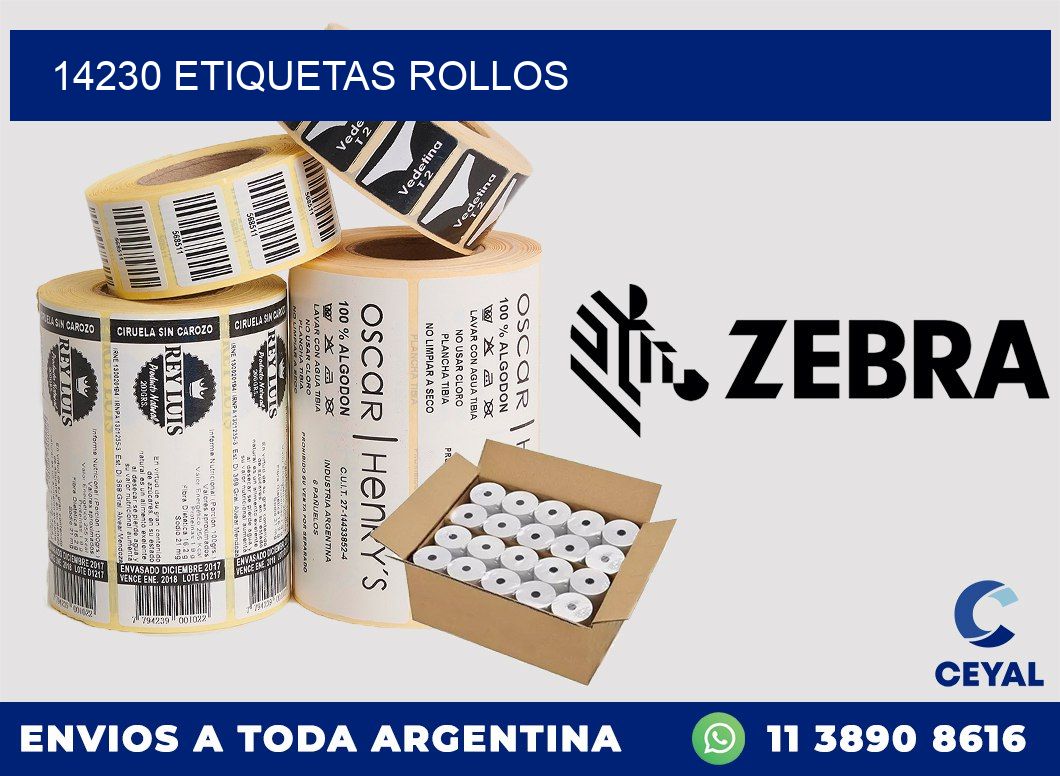 14230 etiquetas rollos