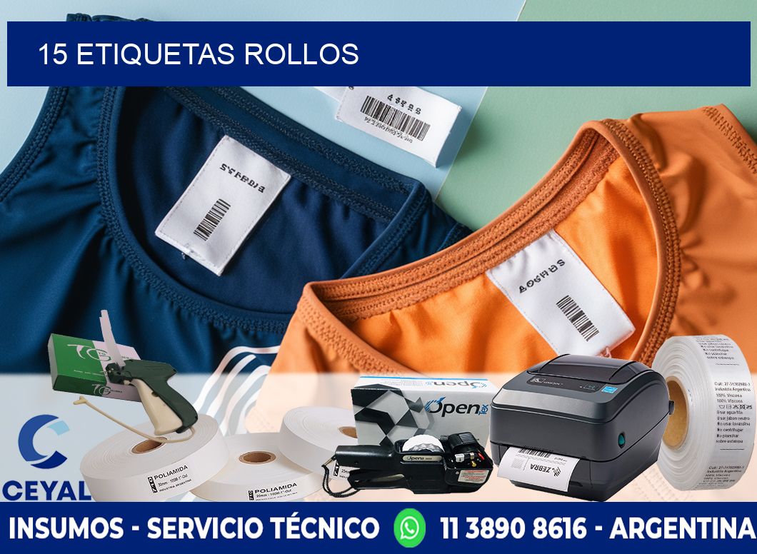 15 etiquetas rollos