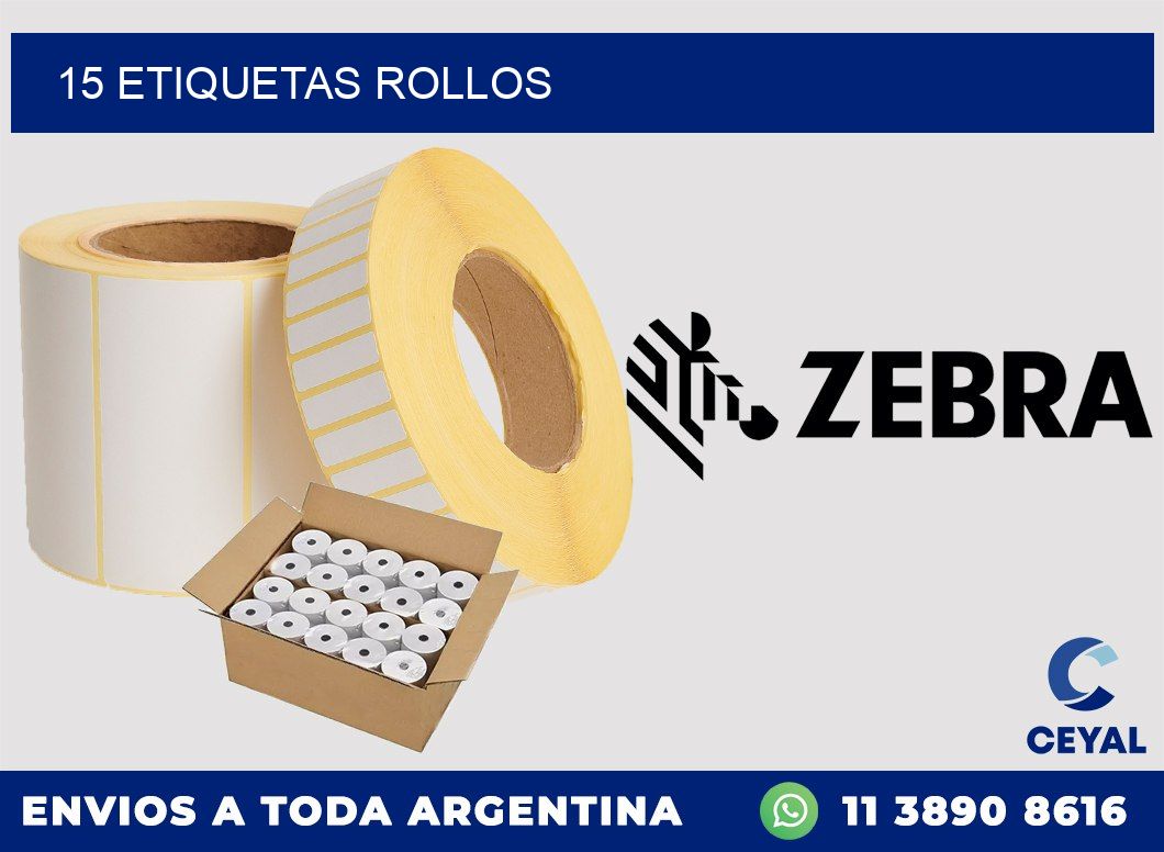 15 etiquetas rollos