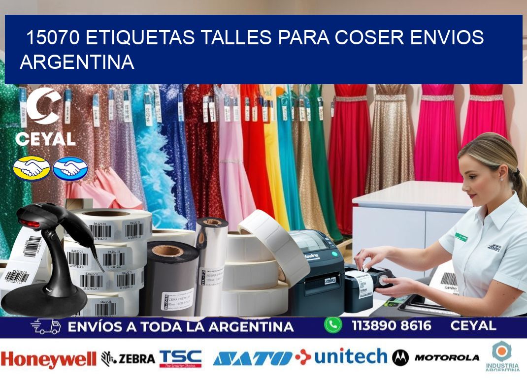 15070 ETIQUETAS TALLES PARA COSER ENVIOS ARGENTINA