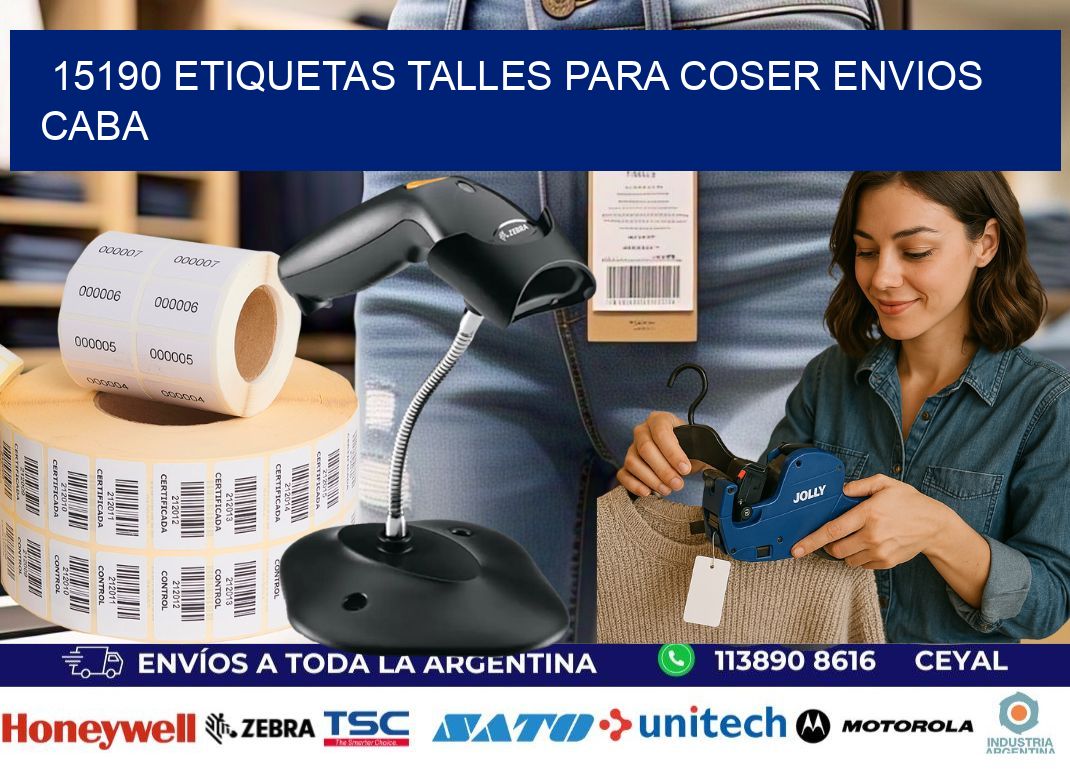15190 ETIQUETAS TALLES PARA COSER ENVIOS CABA