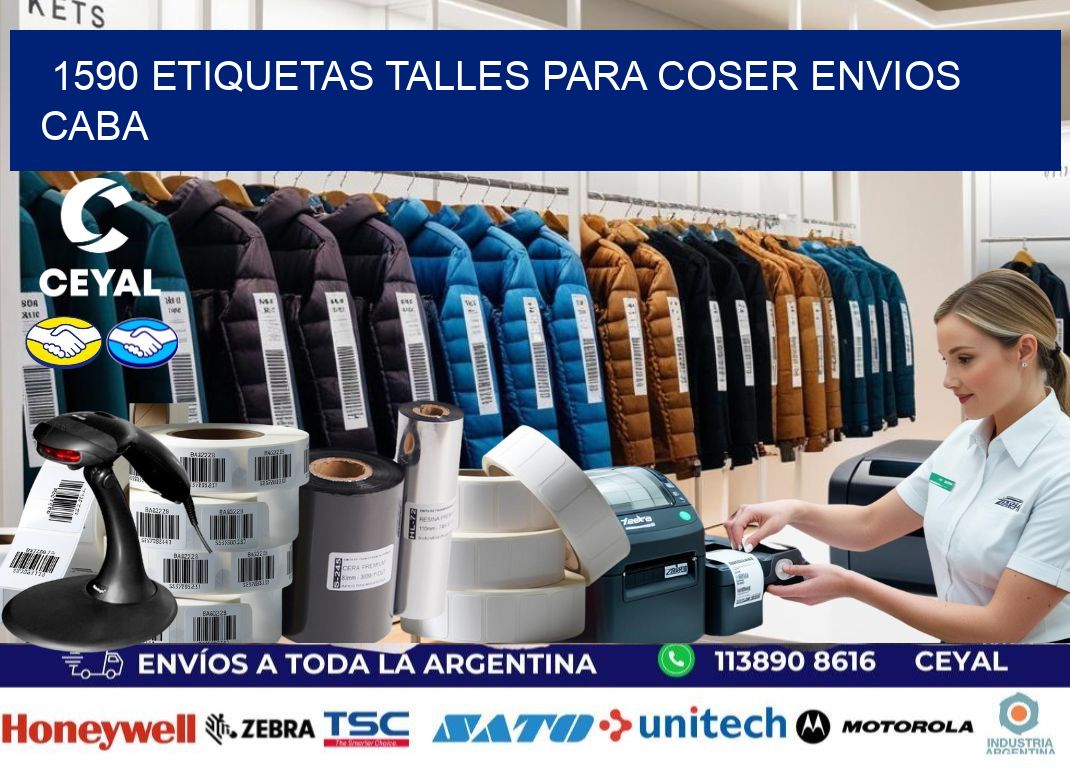 1590 ETIQUETAS TALLES PARA COSER ENVIOS CABA