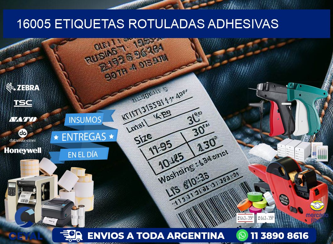 16005 etiquetas rotuladas adhesivas
