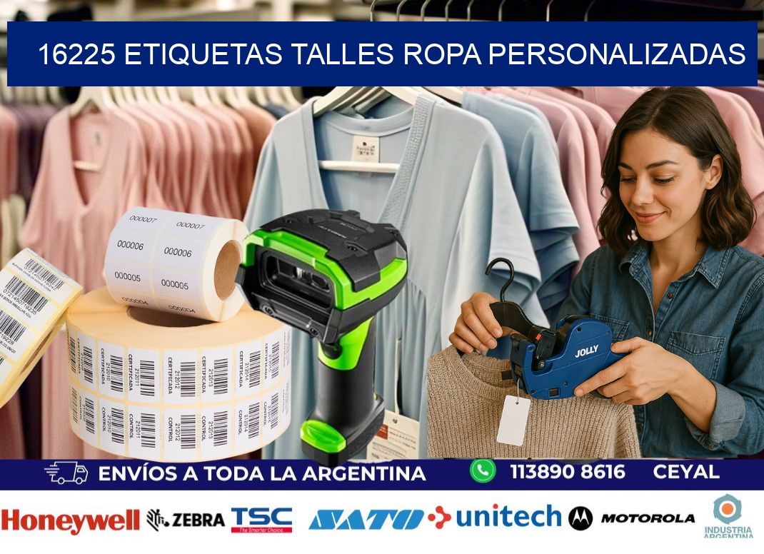 16225 ETIQUETAS TALLES ROPA PERSONALIZADAS