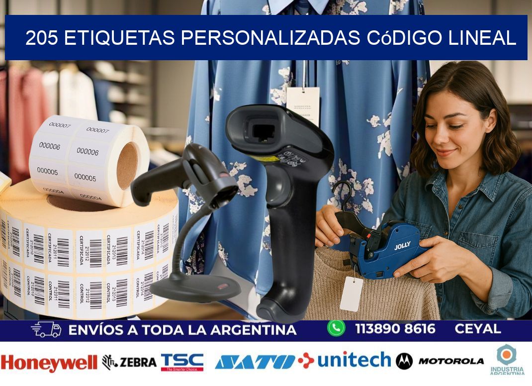205 Etiquetas personalizadas código lineal