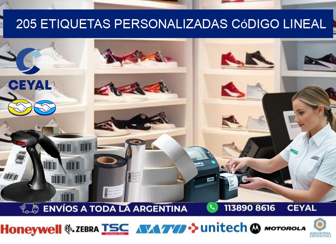 205 Etiquetas personalizadas código lineal