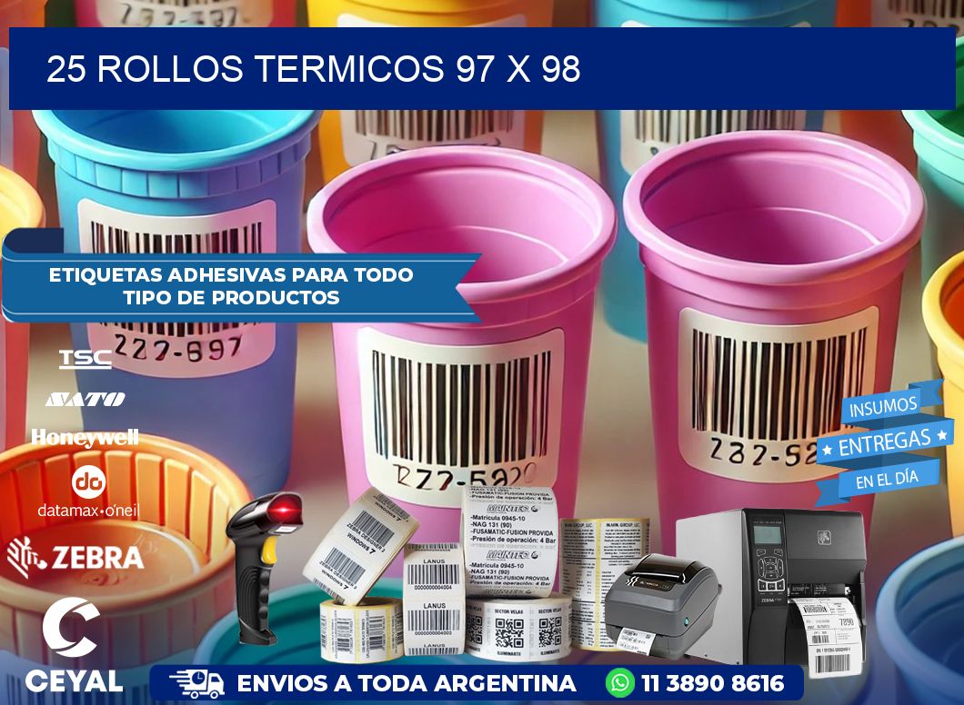 25 ROLLOS TERMICOS 97 x 98