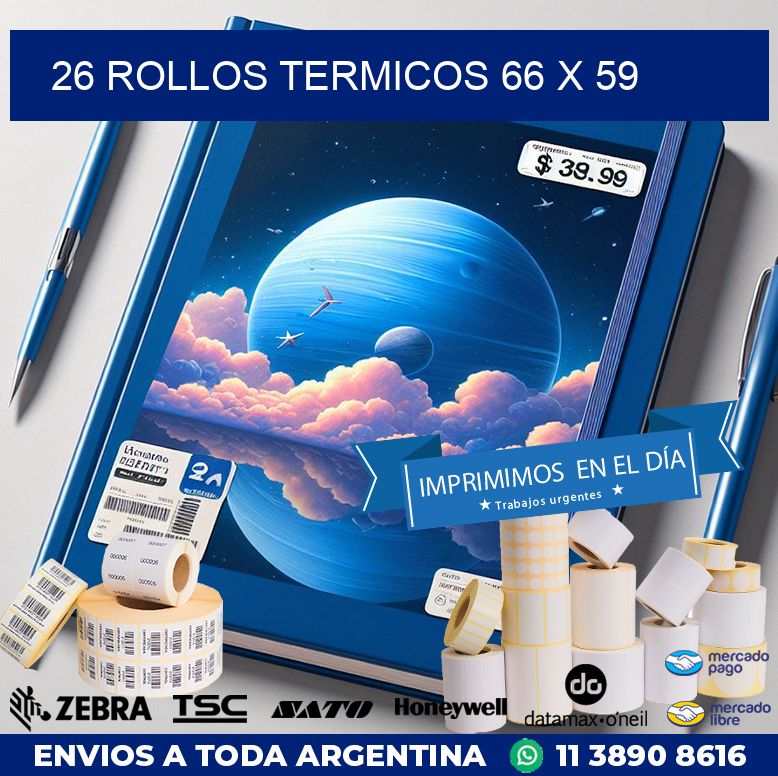 26 ROLLOS TERMICOS 66 x 59