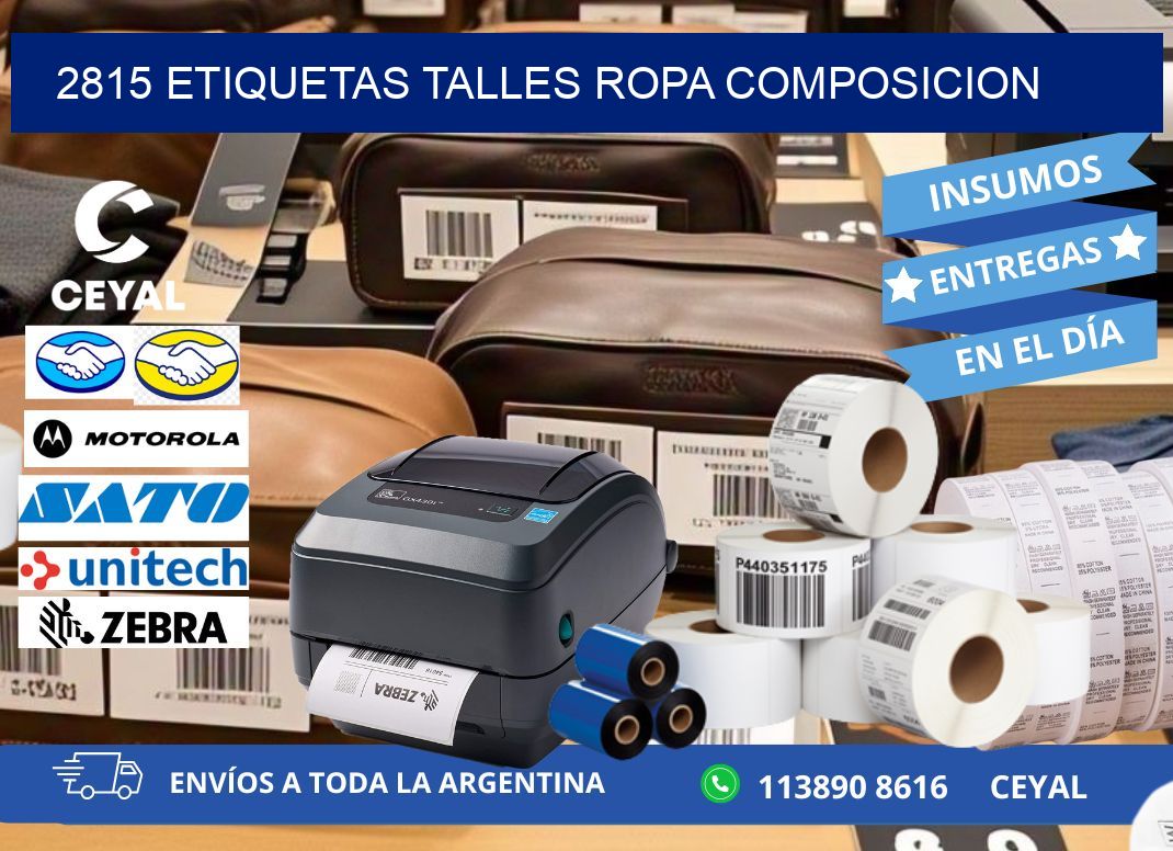 2815 ETIQUETAS TALLES ROPA COMPOSICION