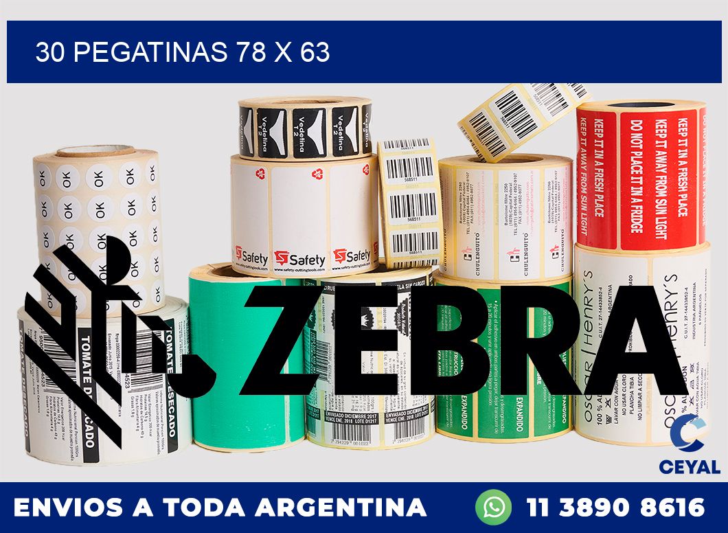 30 PEGATINAS 78 x 63