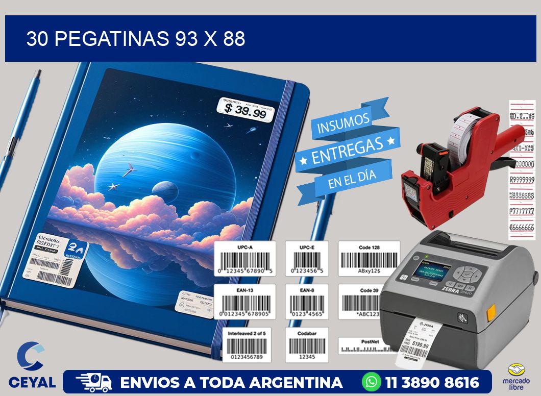 30 PEGATINAS 93 x 88